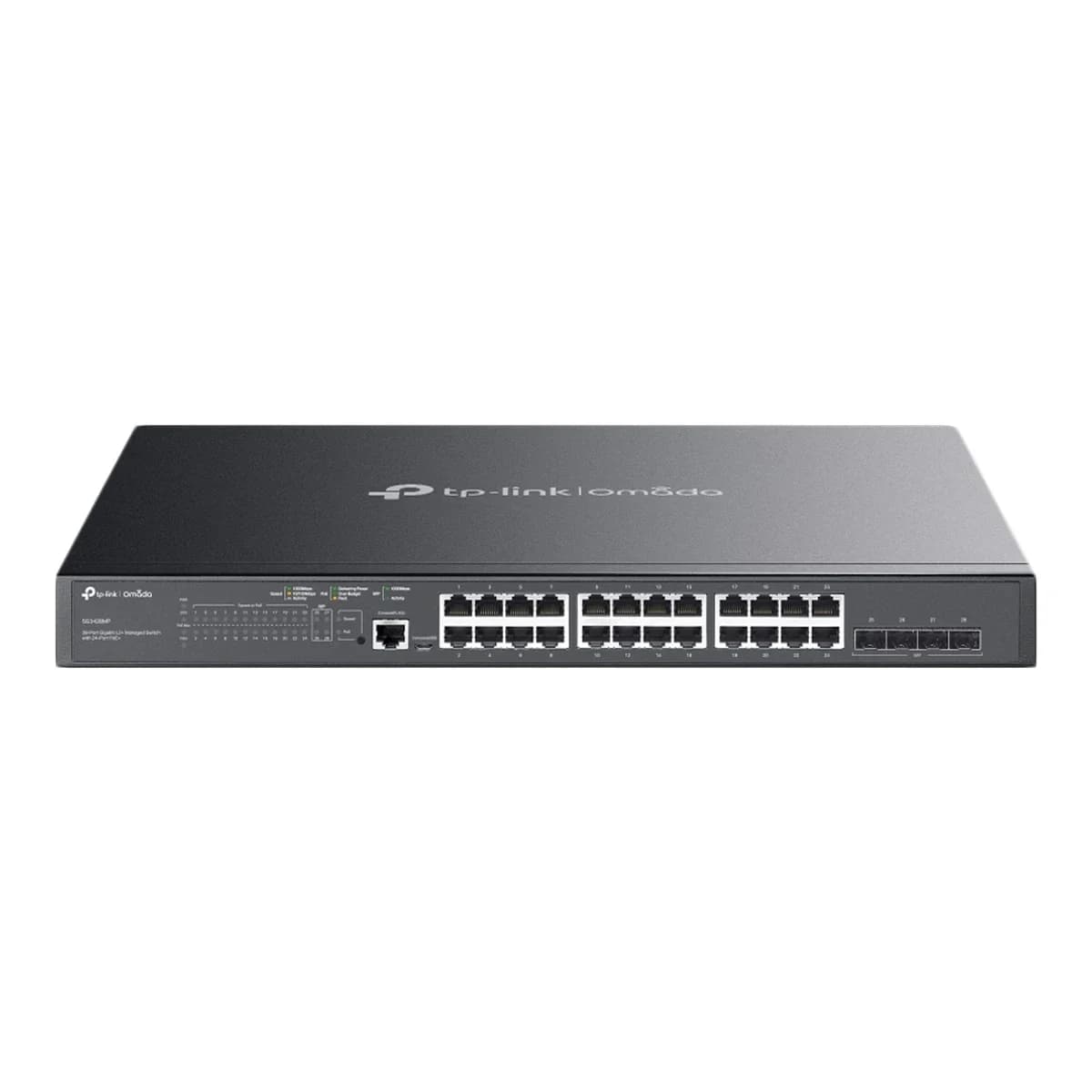 TP-LINK Switch 28-Port Gigabit SG3428MP, L2+ Managed, 24x PoE+ 384W, 4x SFP, Omada SDN, Rackmount