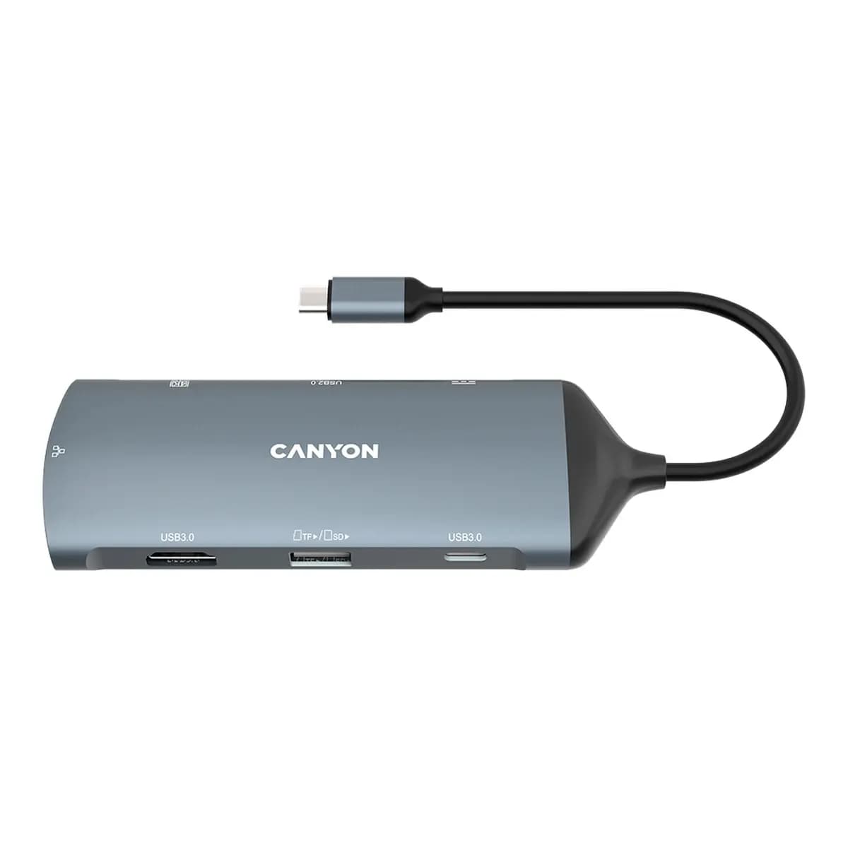 CANYON DS-15 8 in 1 hub with 1*HDMI1*Gigabit Ethernet1*USB C female:PD3.0 support max60W1*USB C male
