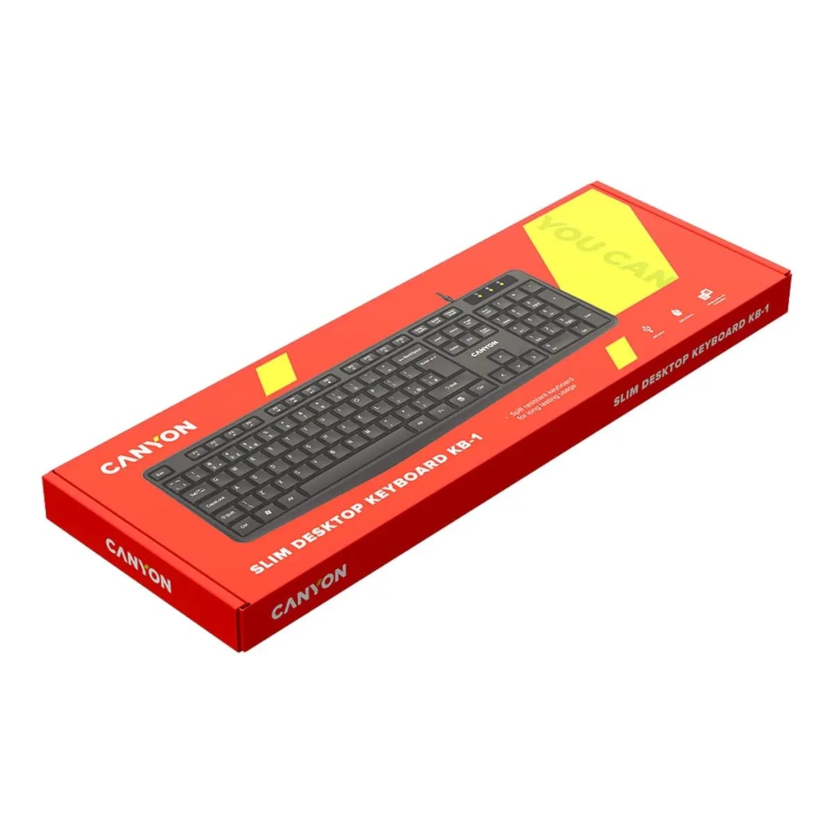 CANYON Tastatura Membranska KB-1, USB, Full-Size Adriatic, Spill Resistant