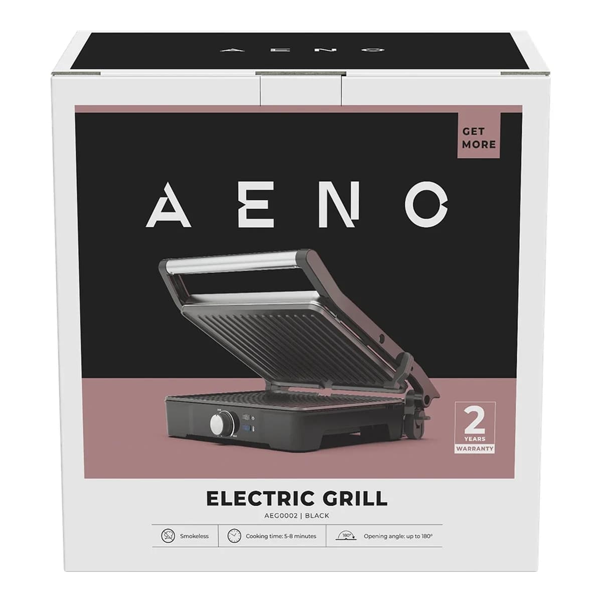 AENO Electric Grill EG2: 2000W Temperature regulation Max opening angle -180° Plate size 290*234mm