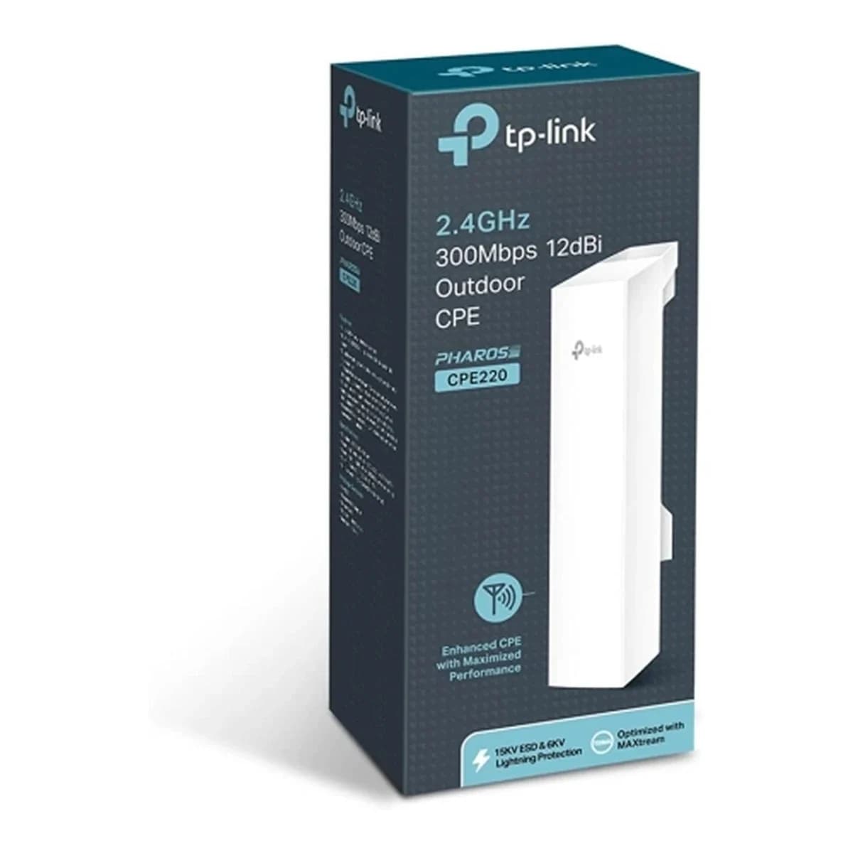 TP-LINK Access Point WiFi 4 300Mbps CPE220, Outdoor, PoE, Pharos Control