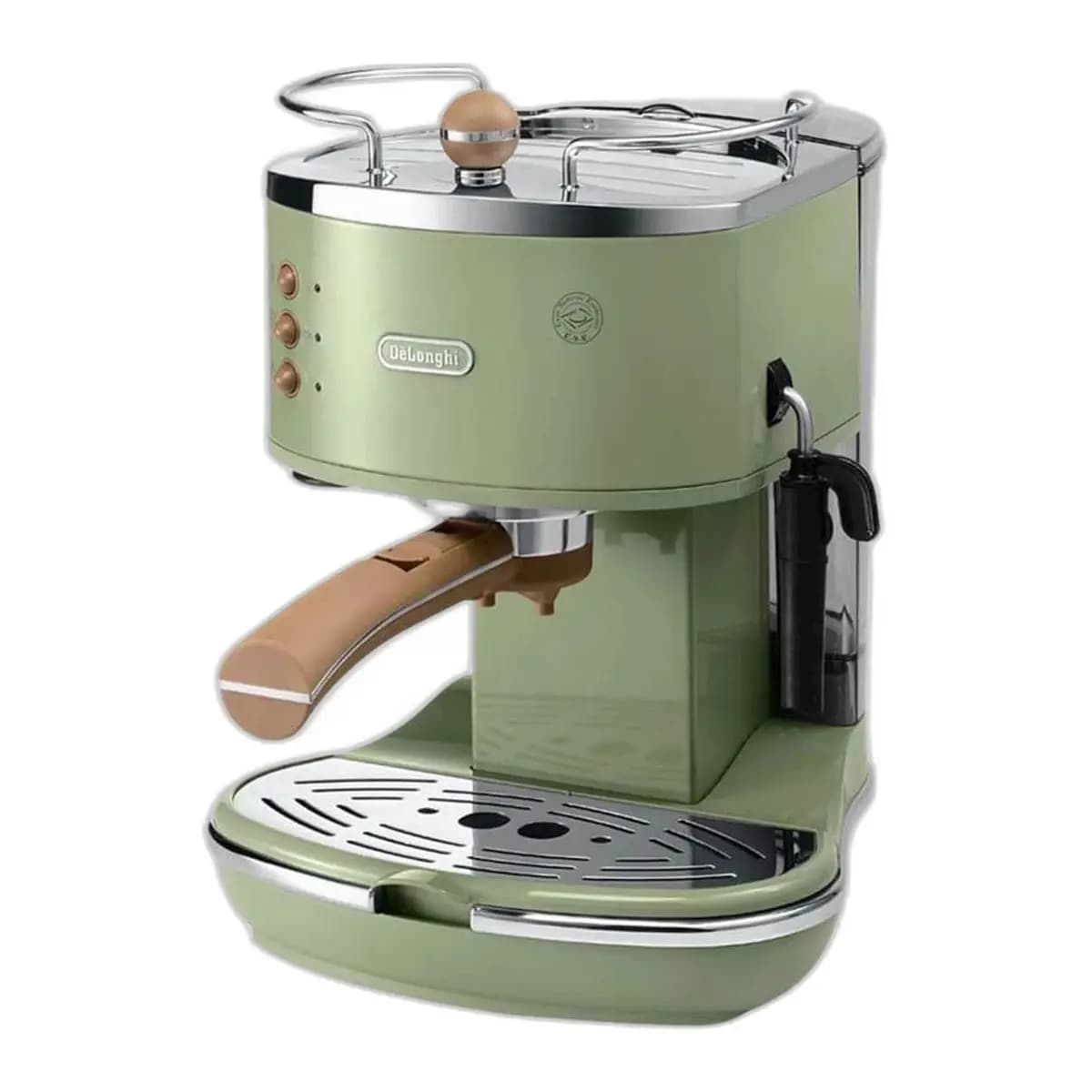 DELONGHI Aparat za espresso Icona Vintage ECOV311.GR, 15 bara, Cappuccino sistem, Mljevena kafa ili kapsule, Maslinasto zelena