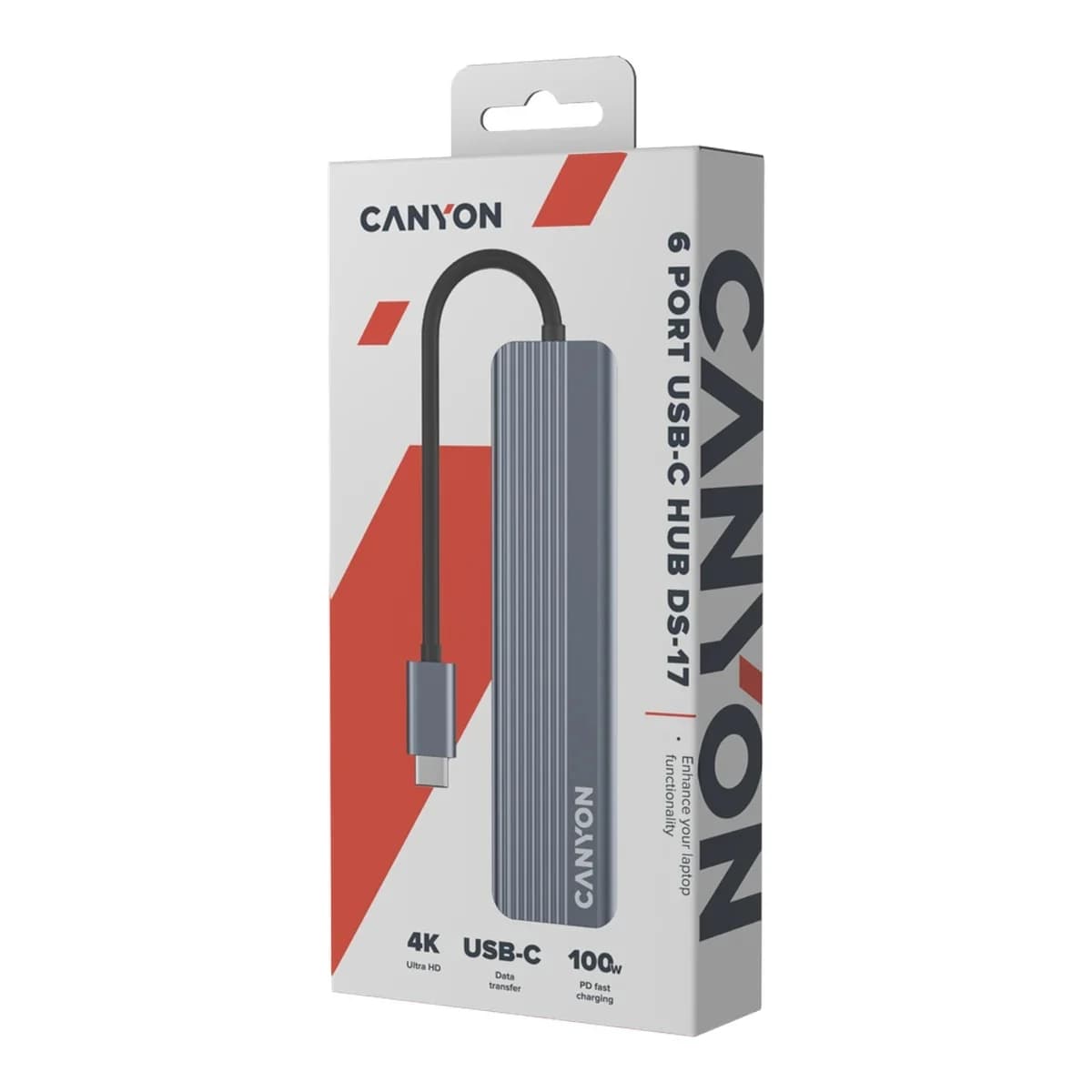 CANYON hub DS-17 6in1 4k USB-C Grey