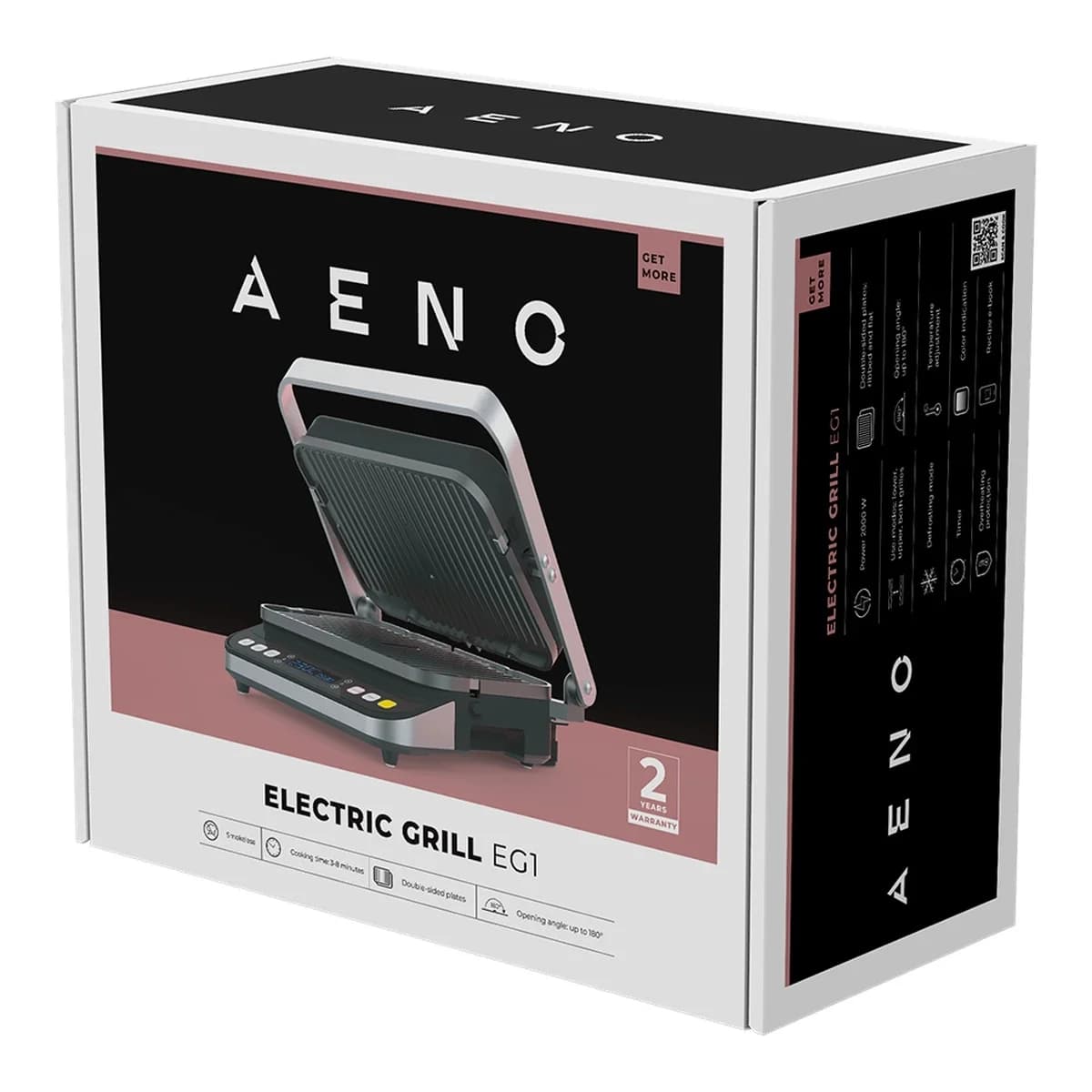 AENO Električni roštilj EG1, 2000W, Touch Control, 3 načina rada, Odvojive ploče
