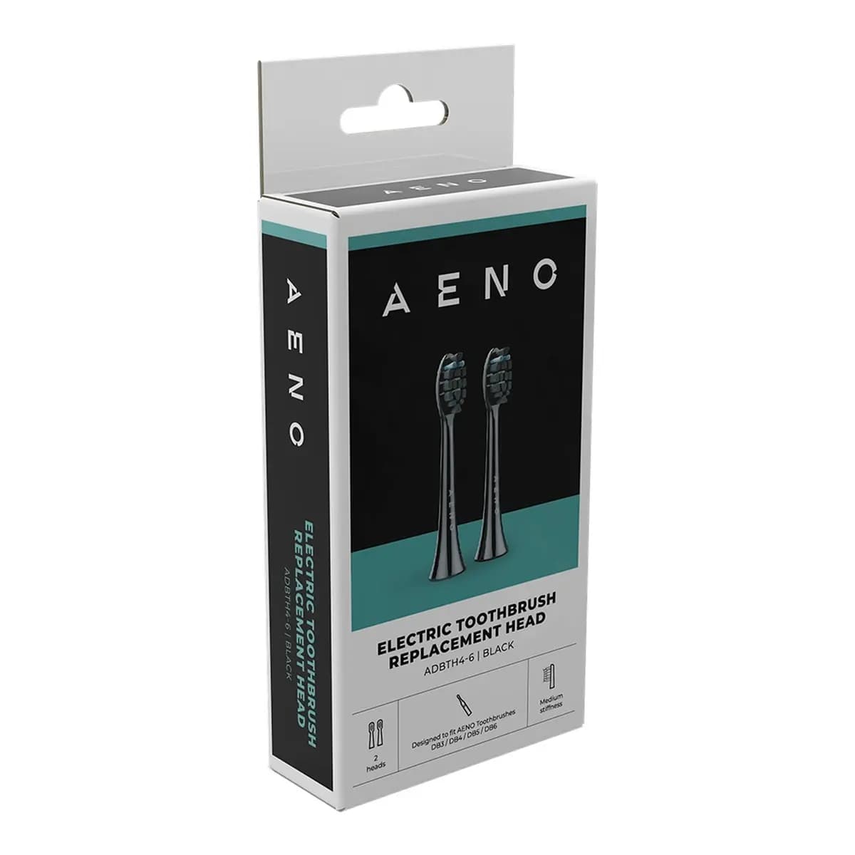 AENO Zamjenske glave za četkicu ADBTH4-6, Dupont čekinje, Srednja tvrdoća, Crna, 2 komada u setu (DB3/DB4/DB5/DB6)