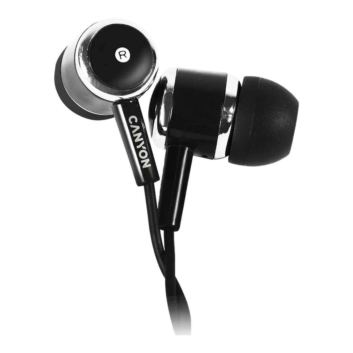 CANYON EPM- 01 Stereo earphones with microphone Black cable length 1.2m 23*9*10.5mm0.013kg