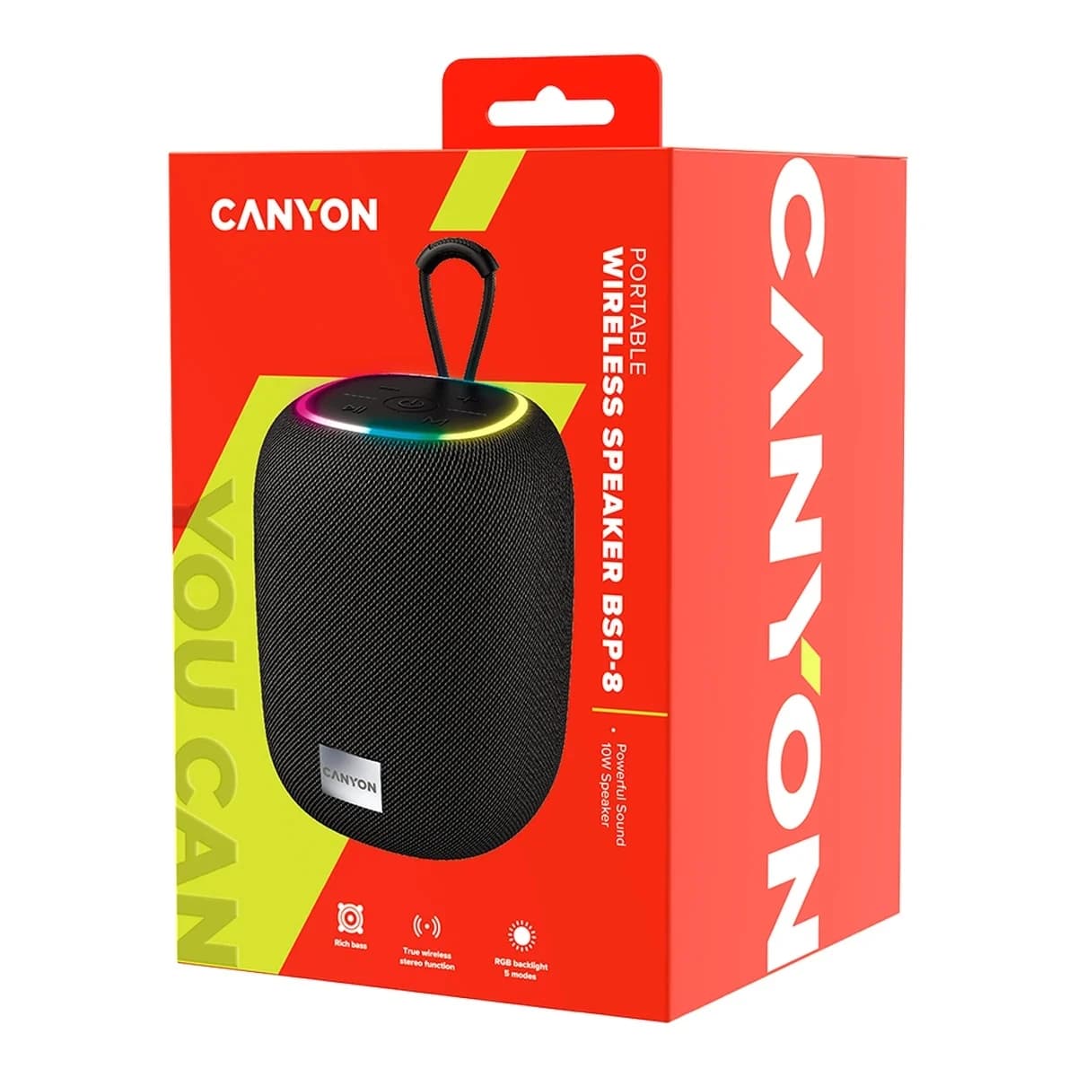 CANYON BSP-8 Bluetooth Speaker BT V5.2 BLUETRUM AB5362B TF card support Type-C USB port 1800mAh