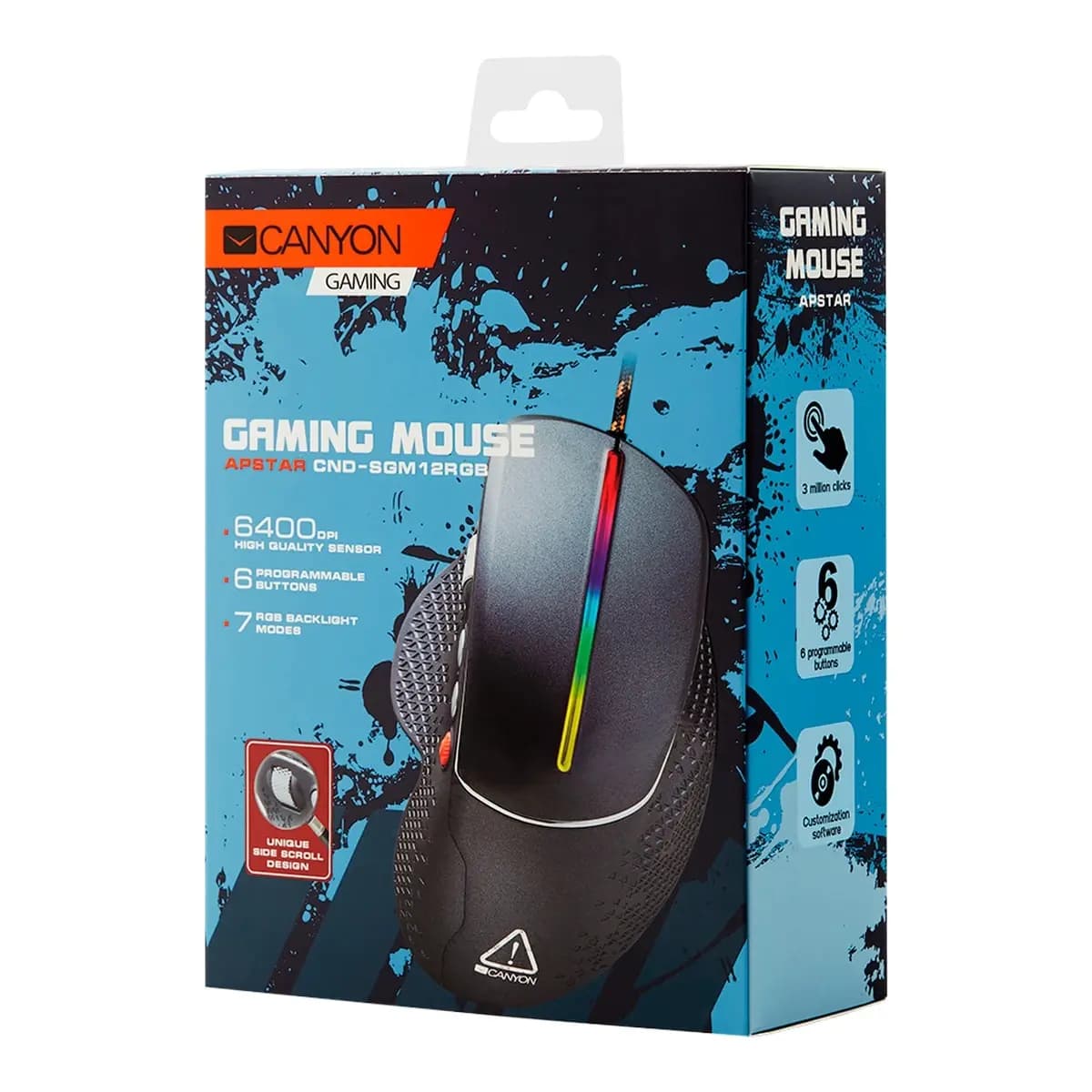 CANYON Mis Gaming Apstar GM-12, USB, 6400 DPI, RGB