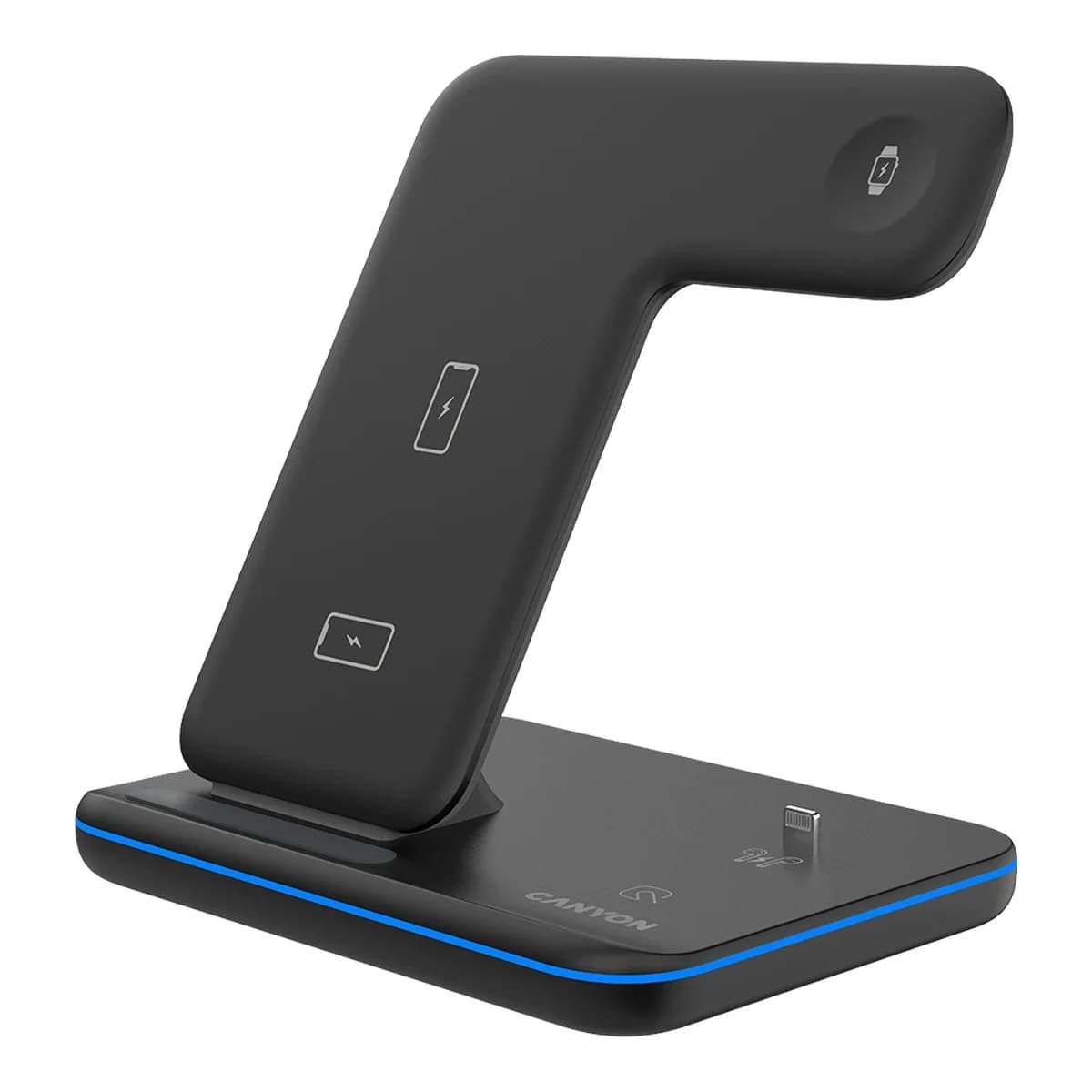 CANYON WS-302 3in1 Wireless charger with touch button for Running water light Input 9V/2A12V/1.5A  Output