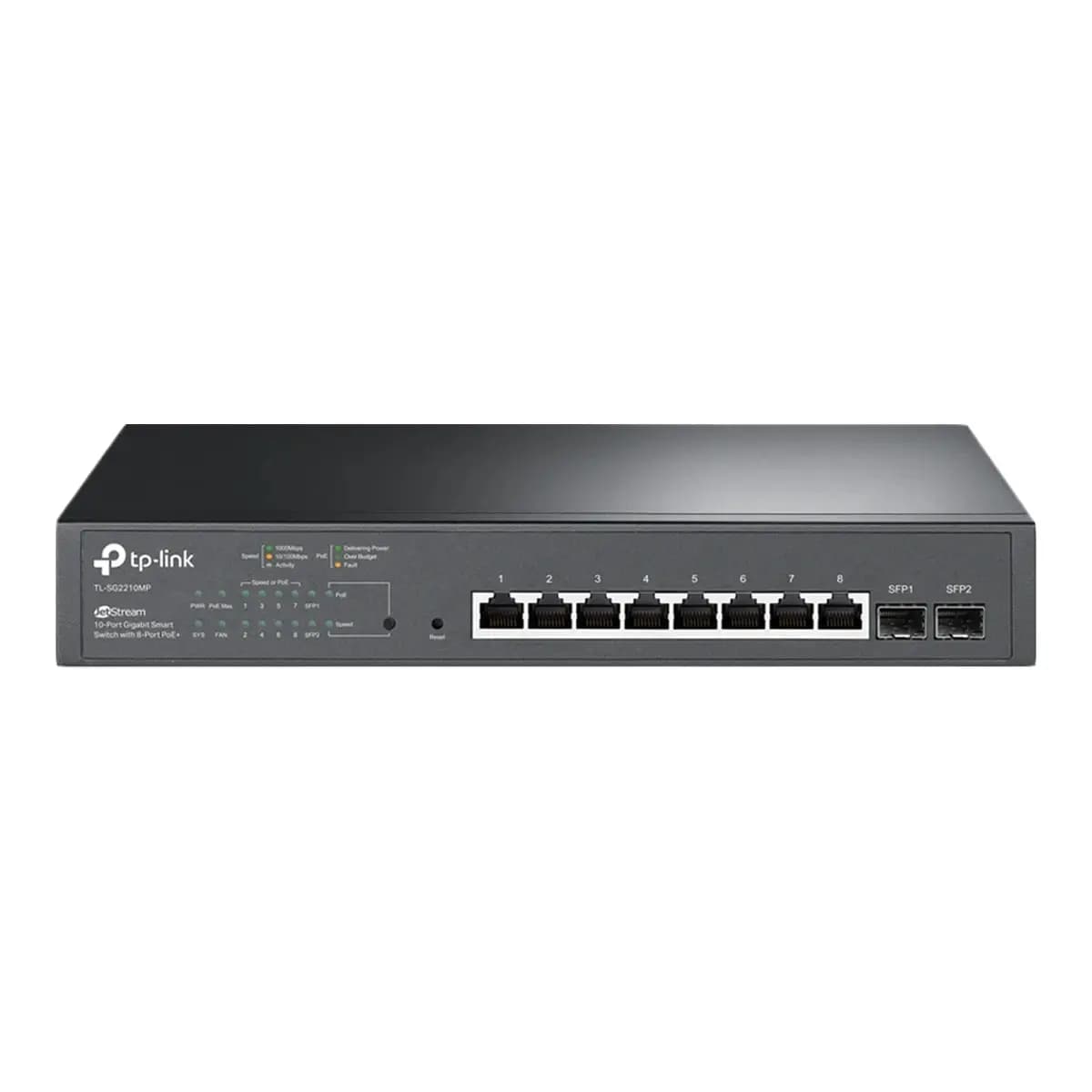 TP-LINK Switch 10-Port Gigabit TL-SG2210MP, Smart Managed, 8x PoE+, 2x SFP, Omada, Rackmount