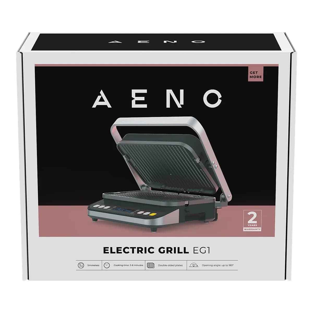 AENO Električni roštilj EG1, 2000W, Touch Control, 3 načina rada, Odvojive ploče