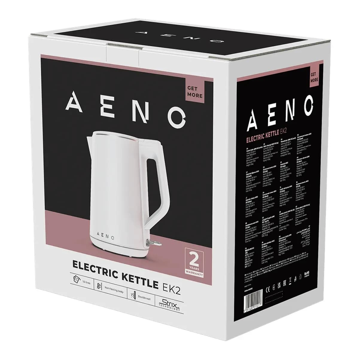 AENO Kuhalo EK2, 1.5L, 2200W, Dvostruke stijenke, Strix kontroler, Bijelo