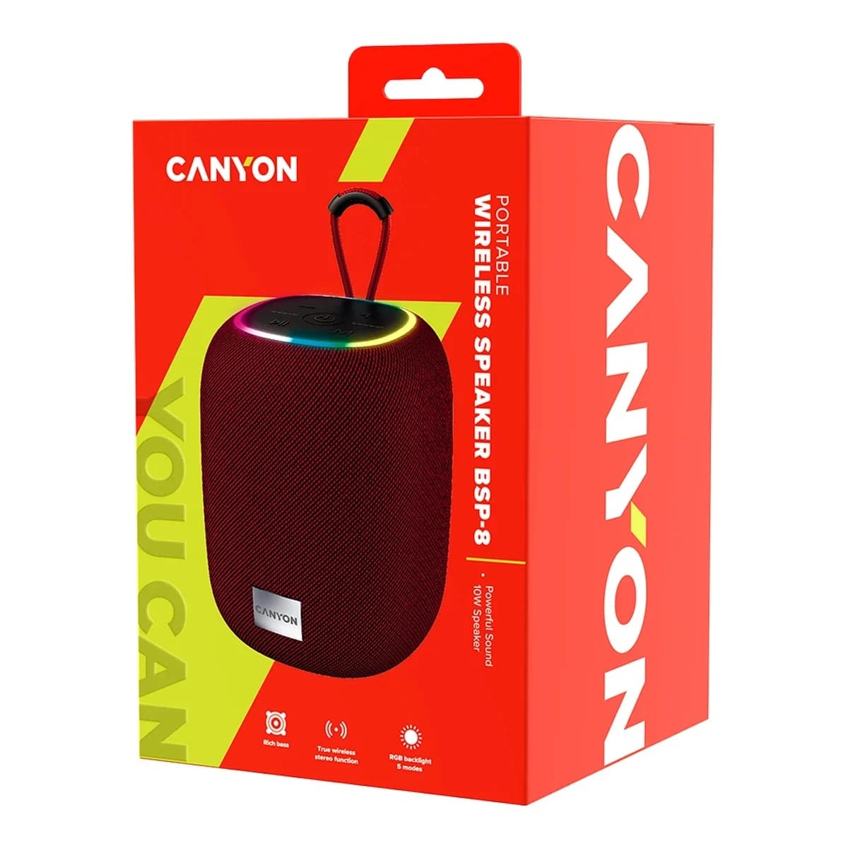 CANYON BSP-8 Bluetooth Speaker BT V5.2 BLUETRUM AB5362B TF card support Type-C USB port 1800mAh