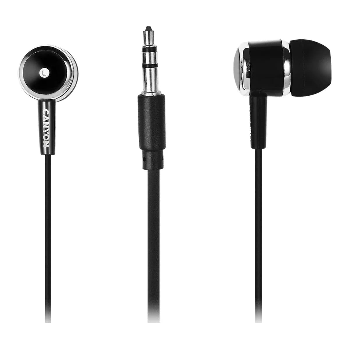 CANYON EPM- 01 Stereo earphones with microphone Black cable length 1.2m 23*9*10.5mm0.013kg