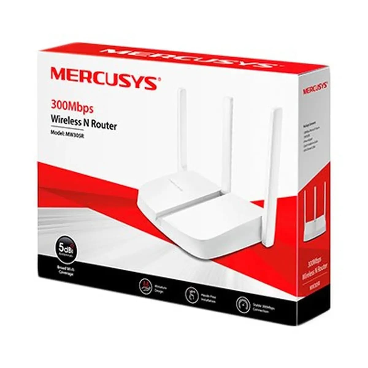 MERCUSYS Router WiFi 4 300Mbps MW305R, 3 Antene, WDS Bridge, Guest Network