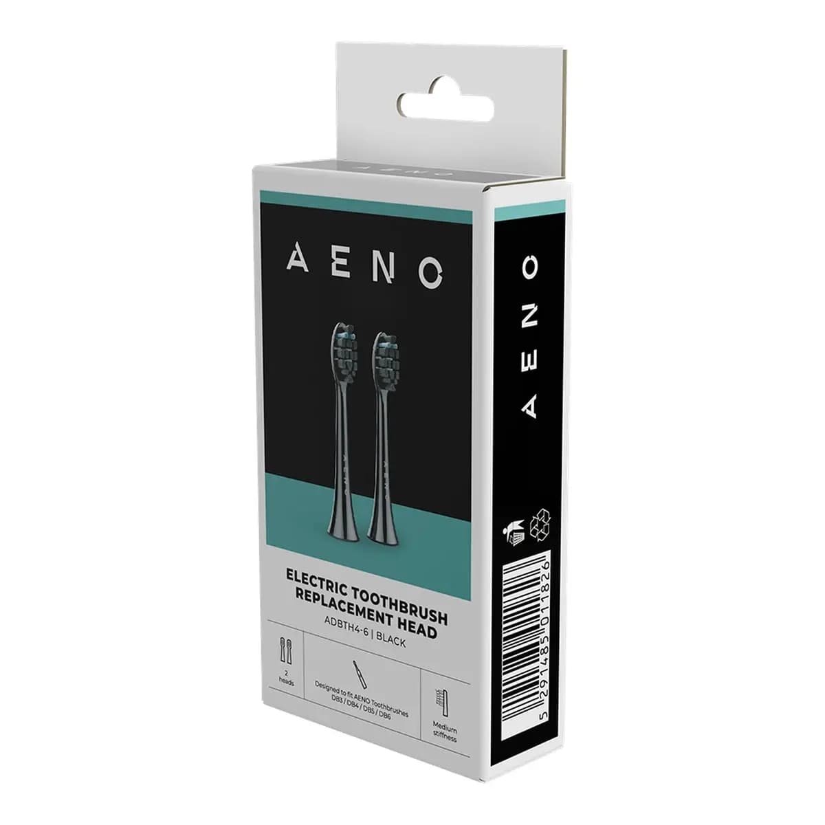 AENO Zamjenske glave za četkicu ADBTH4-6, Dupont čekinje, Srednja tvrdoća, Crna, 2 komada u setu (DB3/DB4/DB5/DB6)