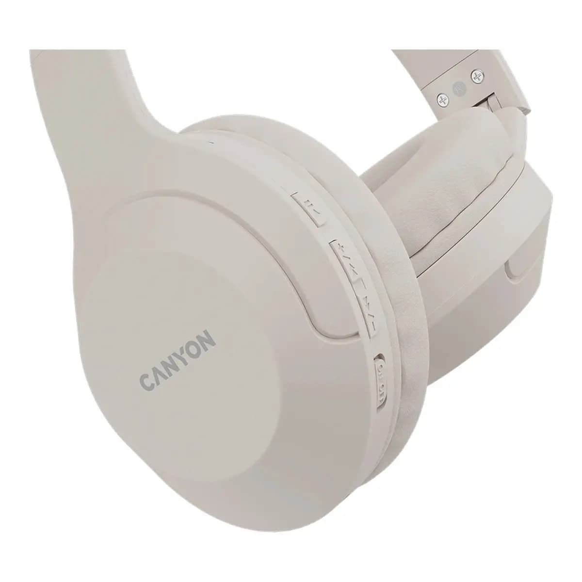 CANYON BTHS-3 Bluetooth headsetwith microphone BT V5.1 JL6956 battery 300mAh Type-C charging plug PU material