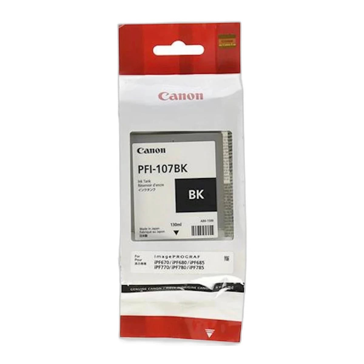 CANON Tinta za štampač PFI-107 Black - Pigmentna tinta, visoka otpornost na vodu, UV zaštita, odlična pokrivenost