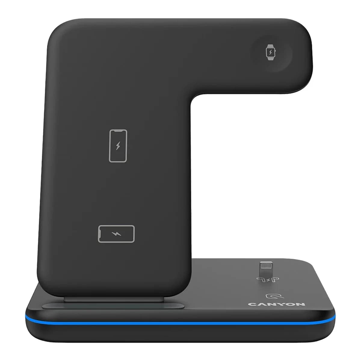 CANYON WS-302 3in1 Wireless charger with touch button for Running water light Input 9V/2A12V/1.5A  Output