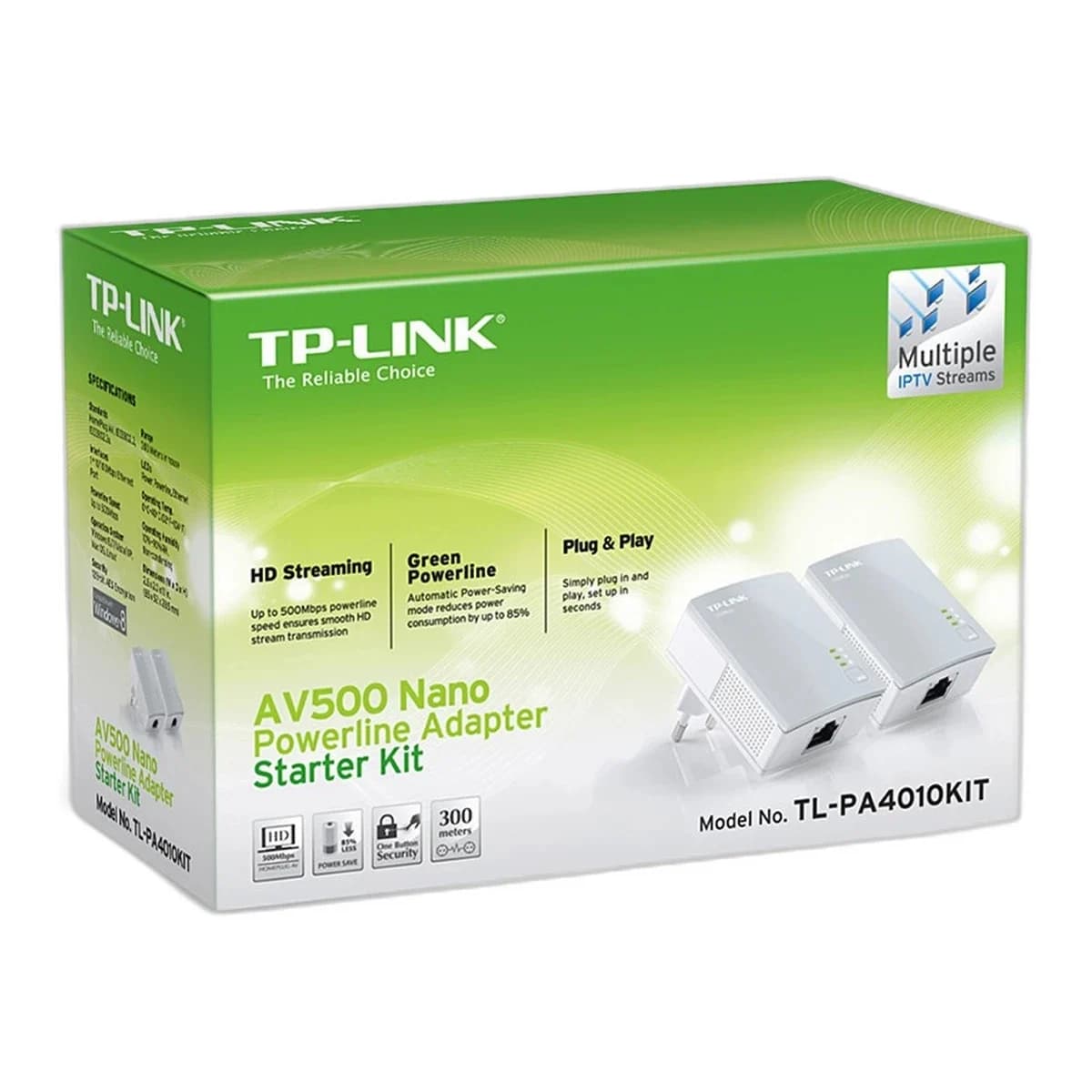 TP-LINK Powerline 600Mbps AV600 Starter Kit, HomePlug AV, Plug and Play, Twin Pack