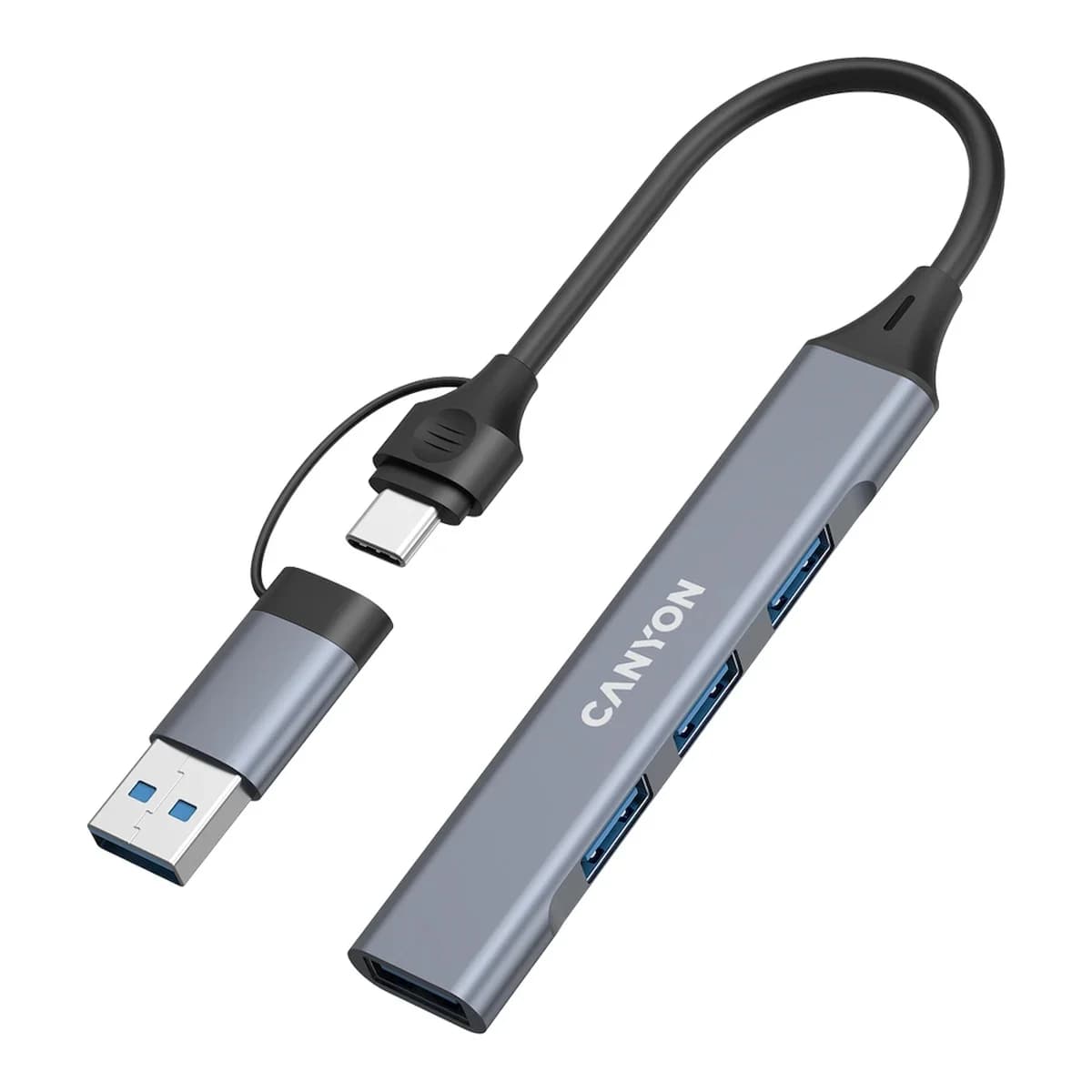 CANYON hub DS-02 4in1 USB-A/C Grey