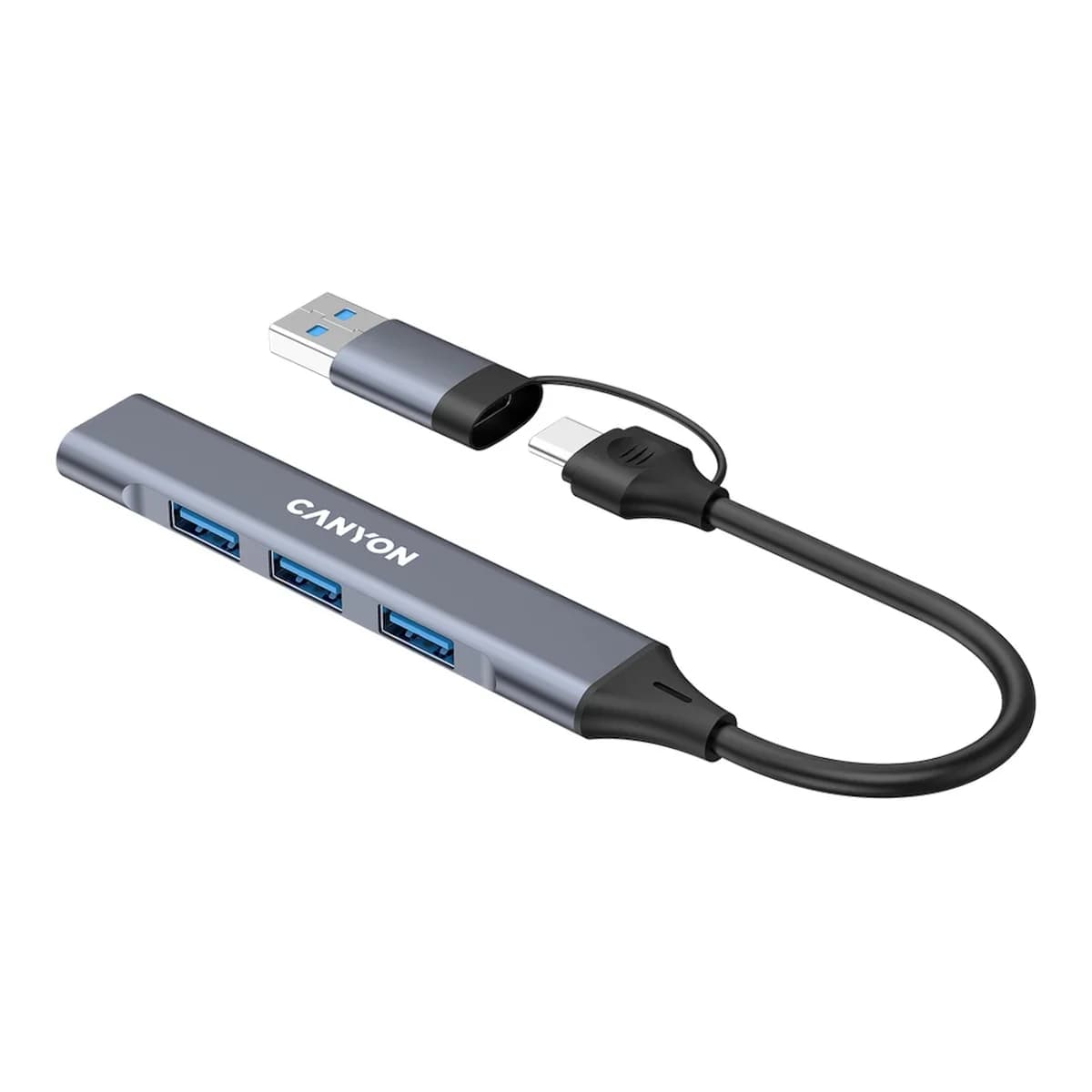 CANYON hub DS-02 4in1 USB-A/C Grey
