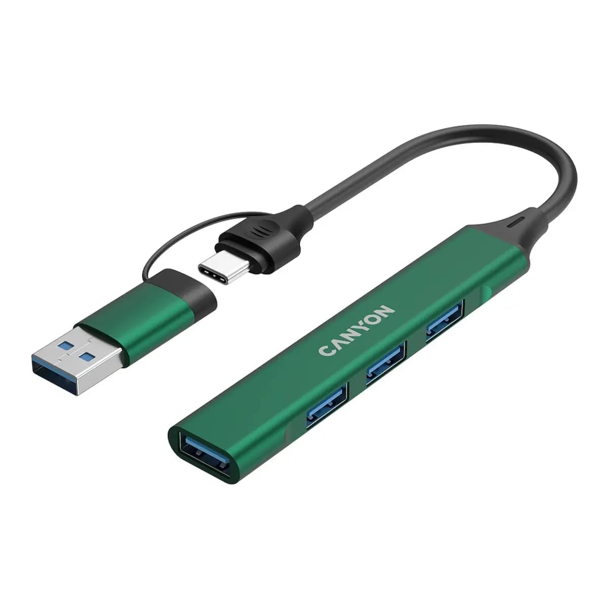 CANYON hub DS-02 4in1 USB-A/C Green