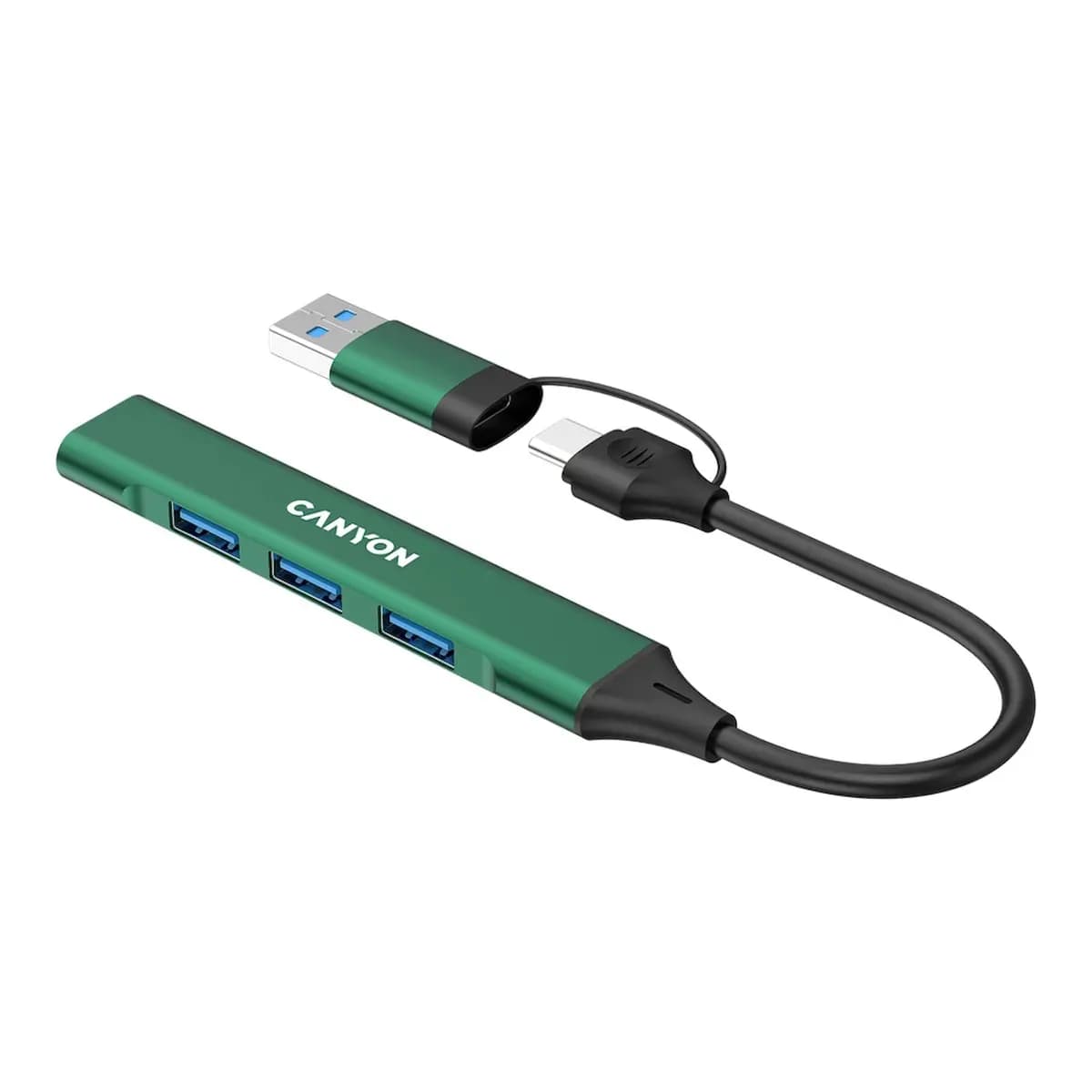 CANYON hub DS-02 4in1 USB-A/C Green