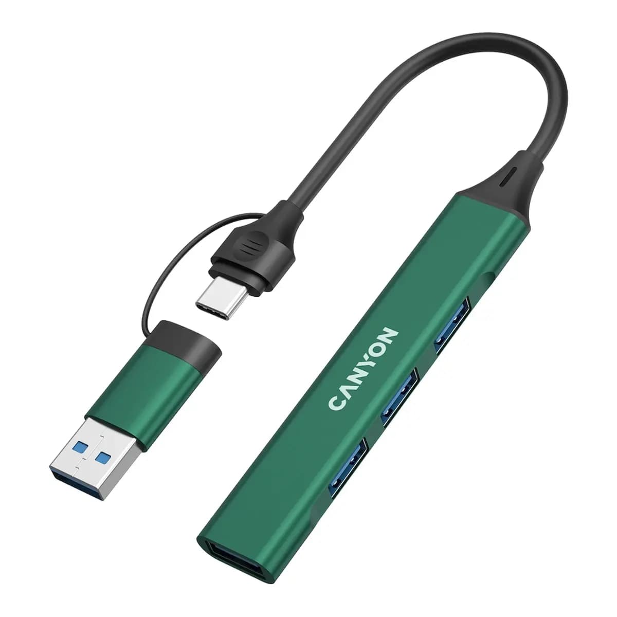 CANYON hub DS-02 4in1 USB-A/C Green