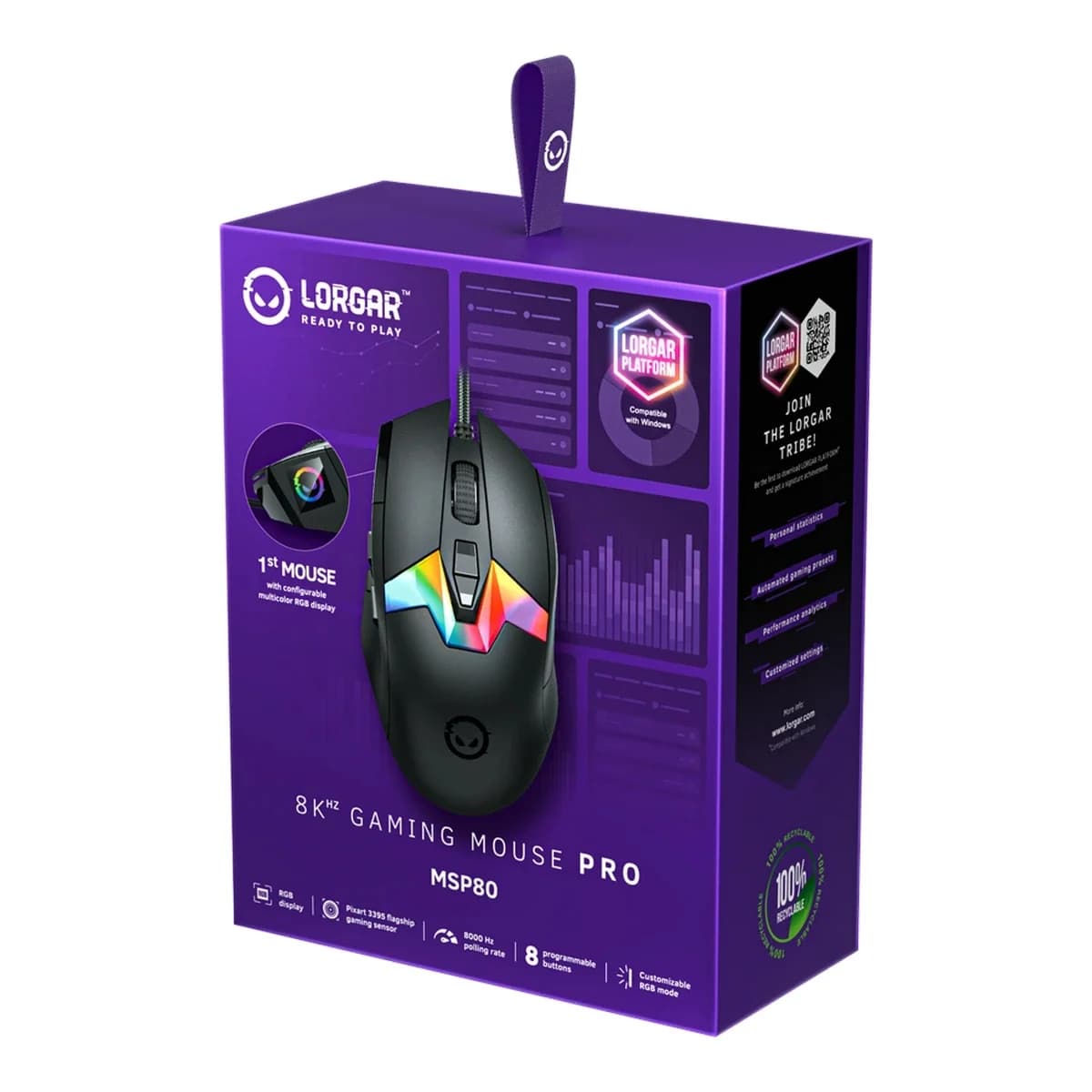 Lorgar MSP80 Gaming Miš 8000Hz Pro Crni