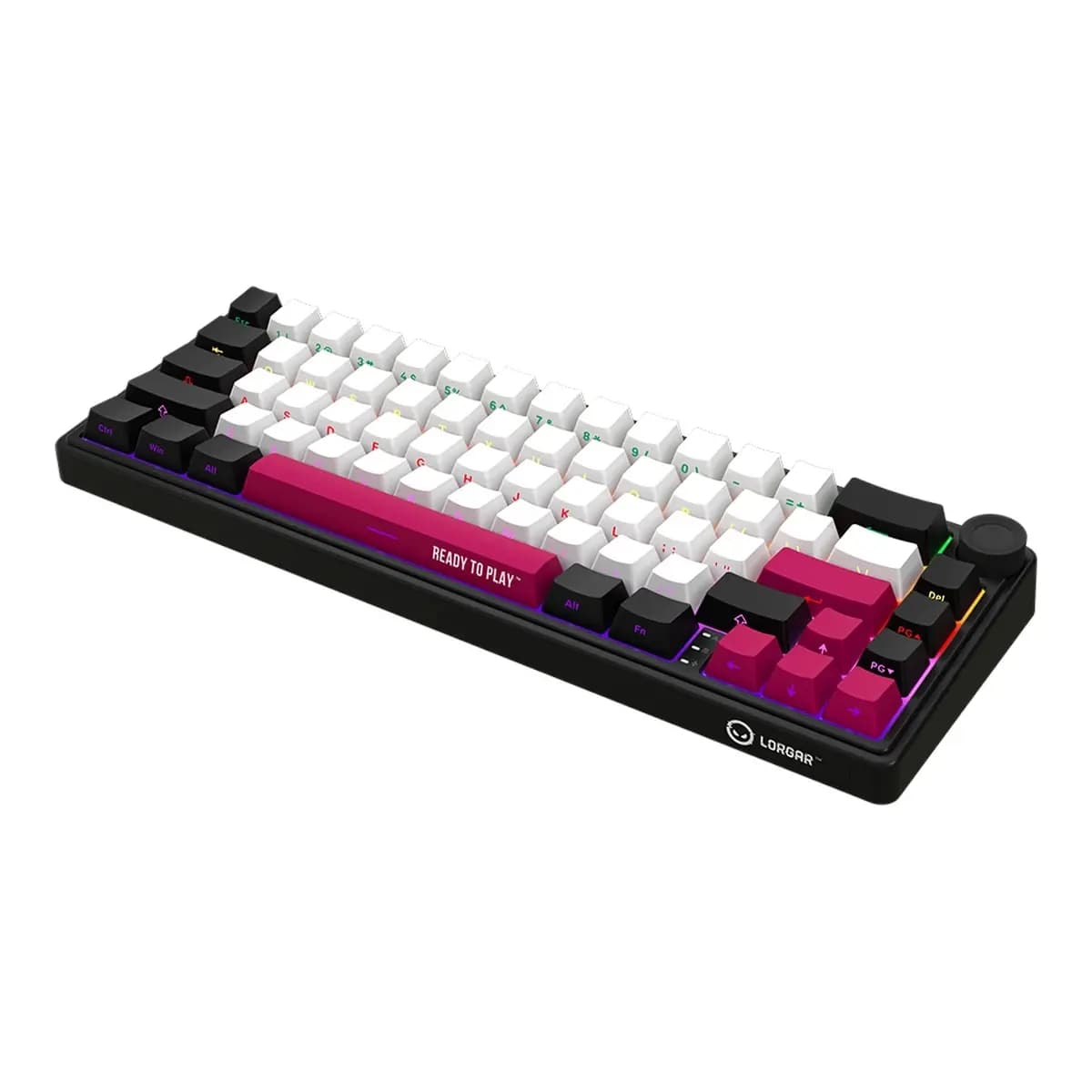 LORGAR Tastatura Bezicna Mehanicka Gaming KBP70MW, Bluetooth/2.4GHz/USB, Toxic Purple Switch, 65%, RGB