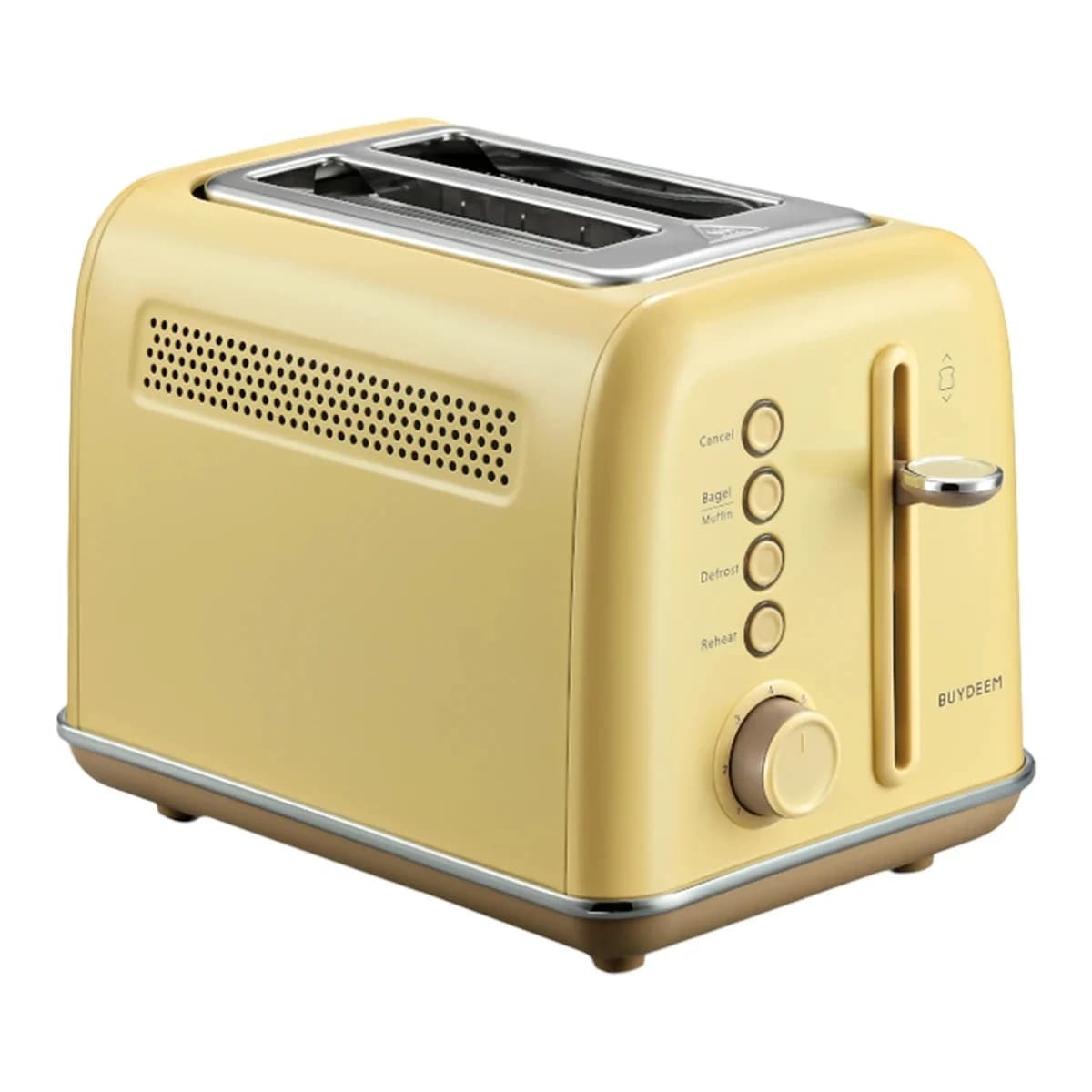 BUYDEEM Toster za 2 kriške DT620E, Mellow Yellow, 7 podešavanja, automatsko centriranje, odmrzavanje