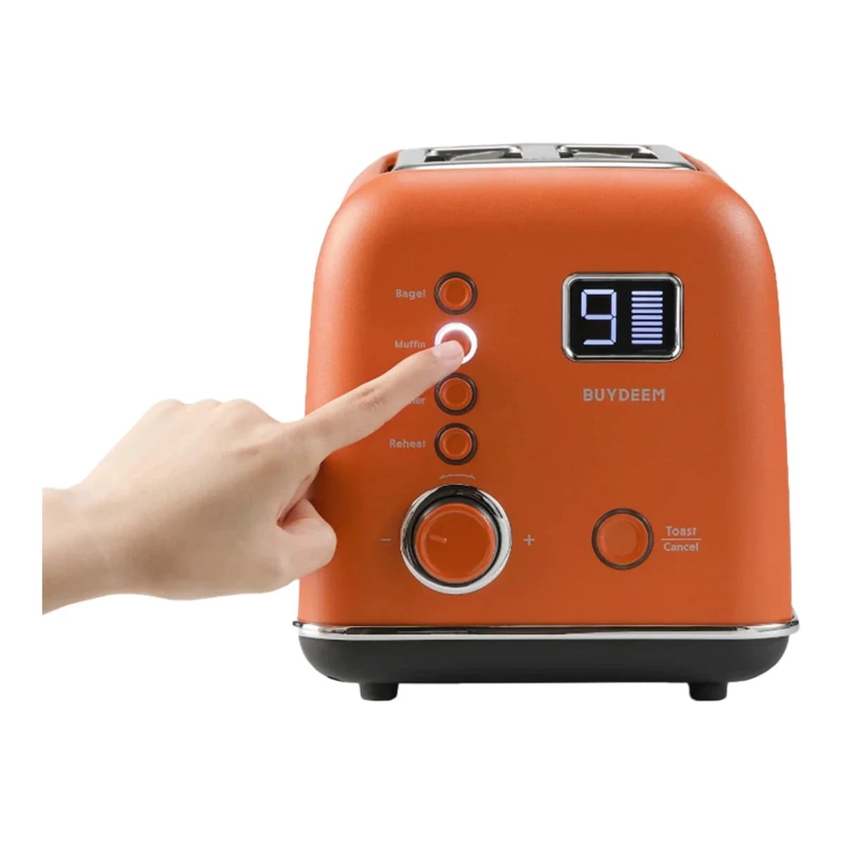 BUYDEEM 2-Slice Automatski Metalni Toster DT730E, Koi Crvena, EU, 7 nivoa zapečenosti