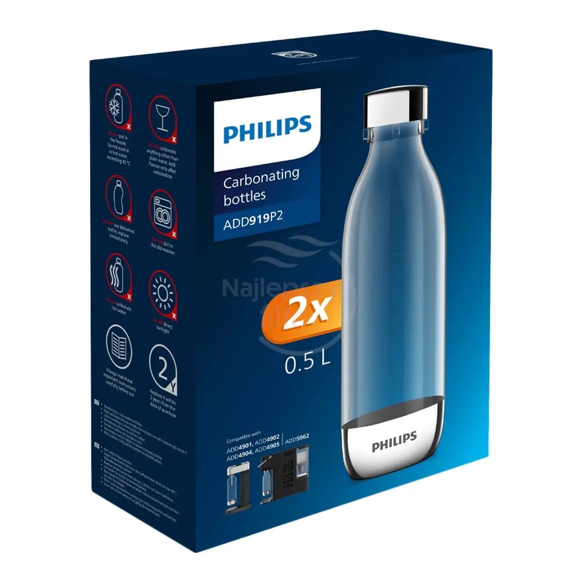 Philips Boca za Gaziranu Vodu VIVA - 0.5L, Duplo Pakovanje, Praktična