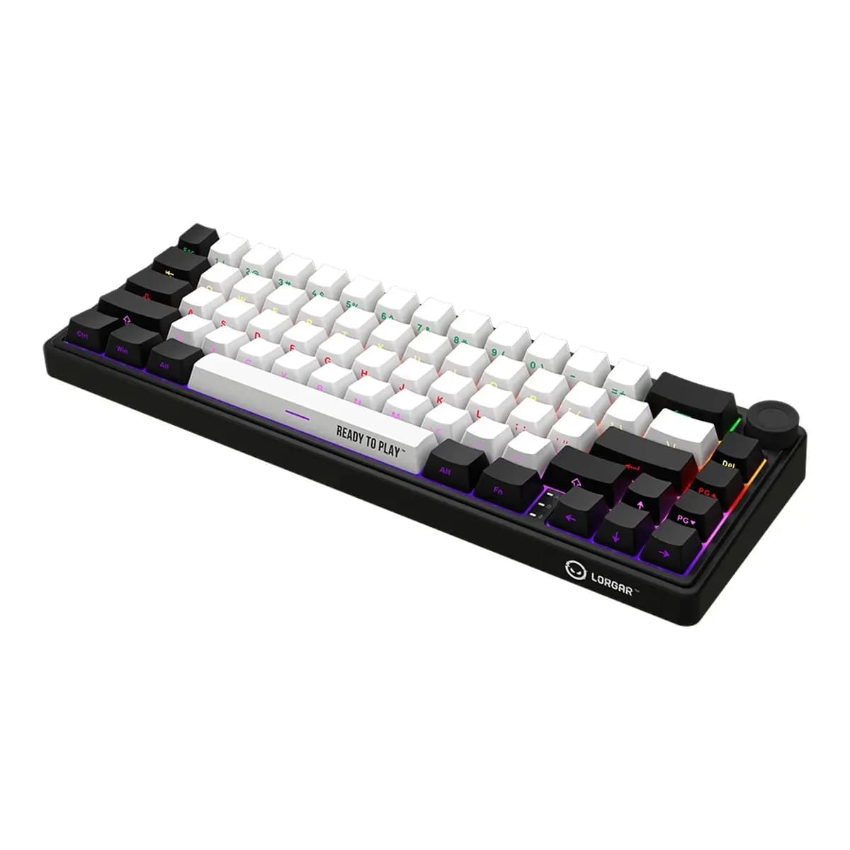 LORGAR Tastatura Bezicna Mehanicka Gaming KBP70MW, Bluetooth/2.4GHz/USB, Toxic Purple Switch, 65%, RGB