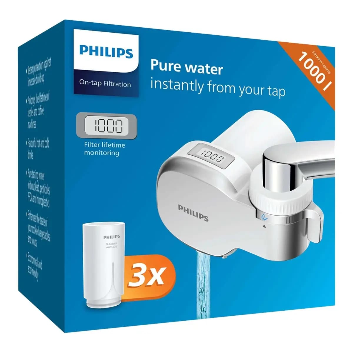 Philips Filter za Slavinu AWP3705 - Digitalni Timer, Mikrofiltracija 99%, 3 Filtera