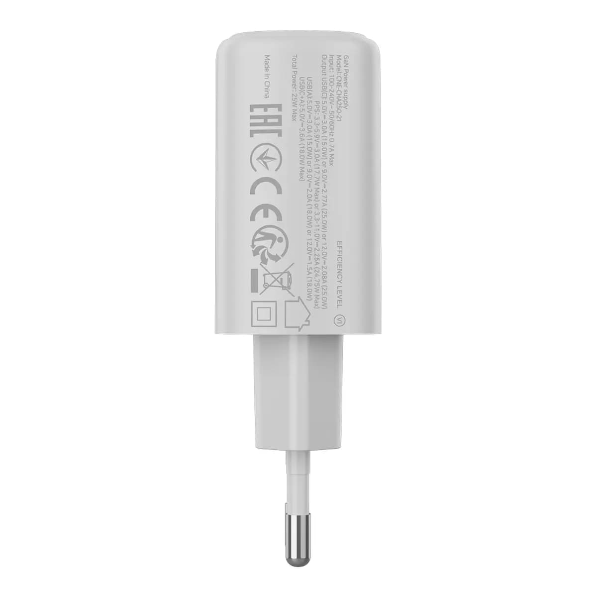 Canyon Punjač OnCharge 250 25W, 1x PD, 1x QC, EU, Bijeli