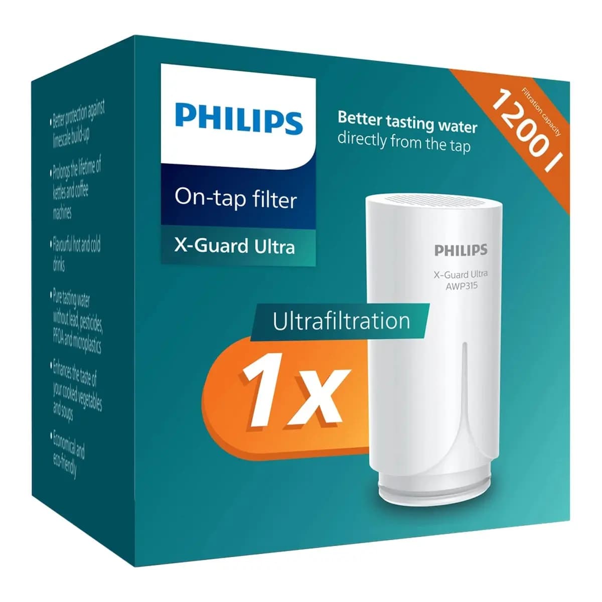Philips Filter uložak za česmu AWP315/10 AWP315 X-Guard ultrafiltracija, kapacitet 1500L, višeslojna filtracija, uklanja 99,9% bakterija
