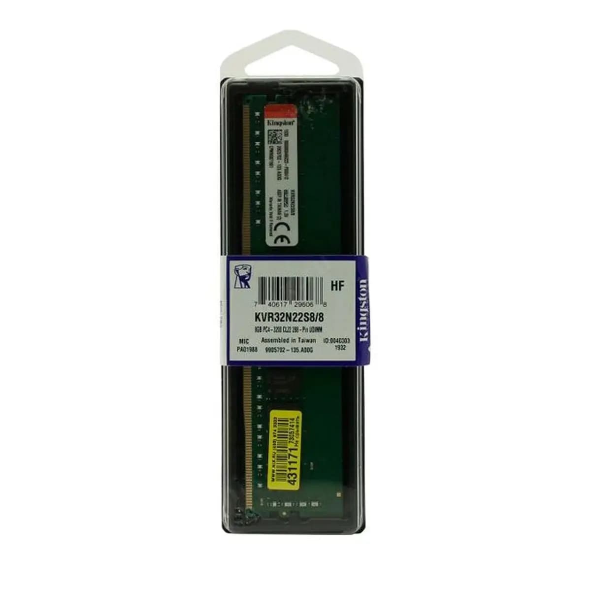 KINGSTON RAM Desktop 8GB (1x8GB) DDR4 3200MHz, CL22, Non-ECC DIMM