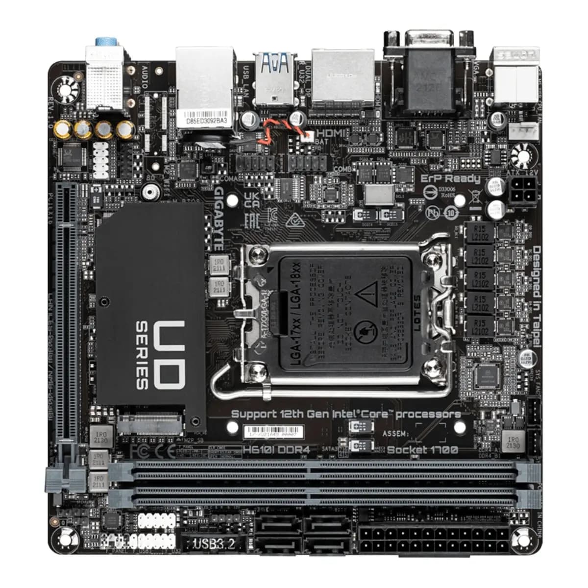 Gigabyte MB H610I DDR4LGA 1700; PCIe 4.0; Intel H6104xDDR4,VGA,HDMI,2xDP, mini ITX