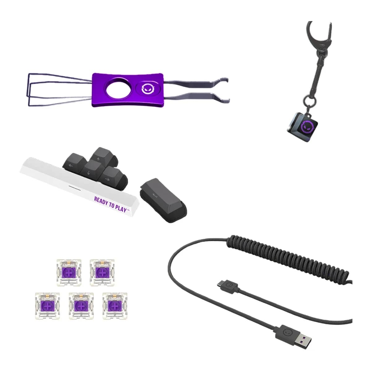 LORGAR Tastatura Bezicna Mehanicka Gaming KBP7075W, Bluetooth/2.4GHz/USB, Toxic Purple Switch, 75%, RGB OLED