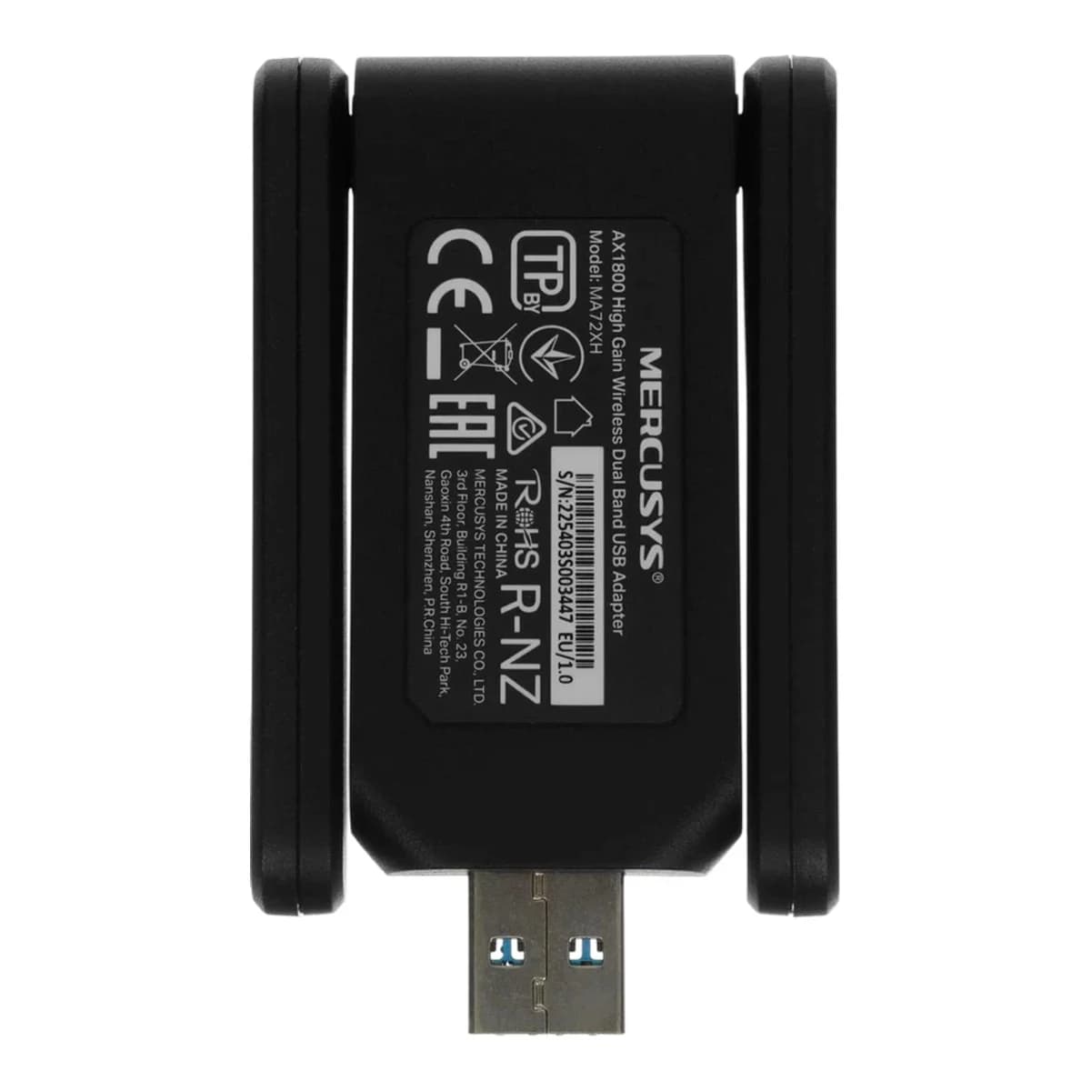 MERCUSYS USB WiFi Kartica AX1800 MA72XH, Wi-Fi 6, High Gain, USB 3.0, WPA3
