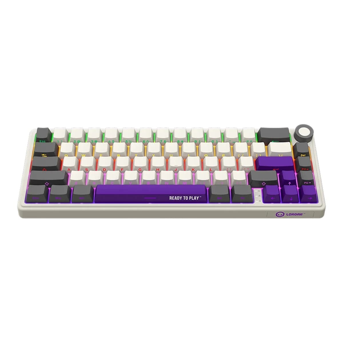 LORGAR Tastatura Bezicna Mehanicka Gaming KBP70MW, Bluetooth/2.4GHz/USB, Toxic Purple Switch, 65%, RGB