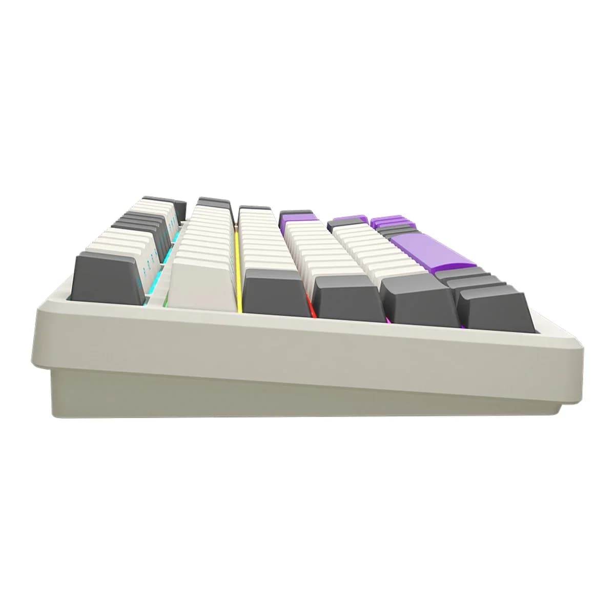 LORGAR Tastatura Bezicna Mehanicka Gaming KBP7075W, Bluetooth/2.4GHz/USB, Toxic Purple Switch, 75%, RGB OLED