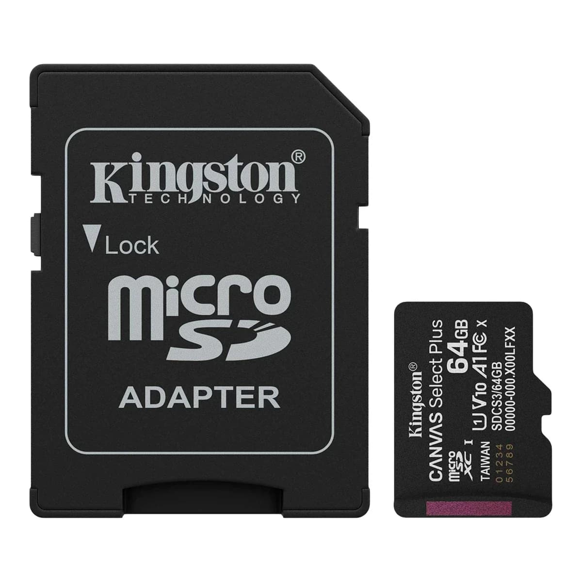 KINGSTON Memorijska kartica microSDXC Canvas Select Plus Gen3 64GB, 100MB/s, Class 10, UHS-I, A1, + Adapter