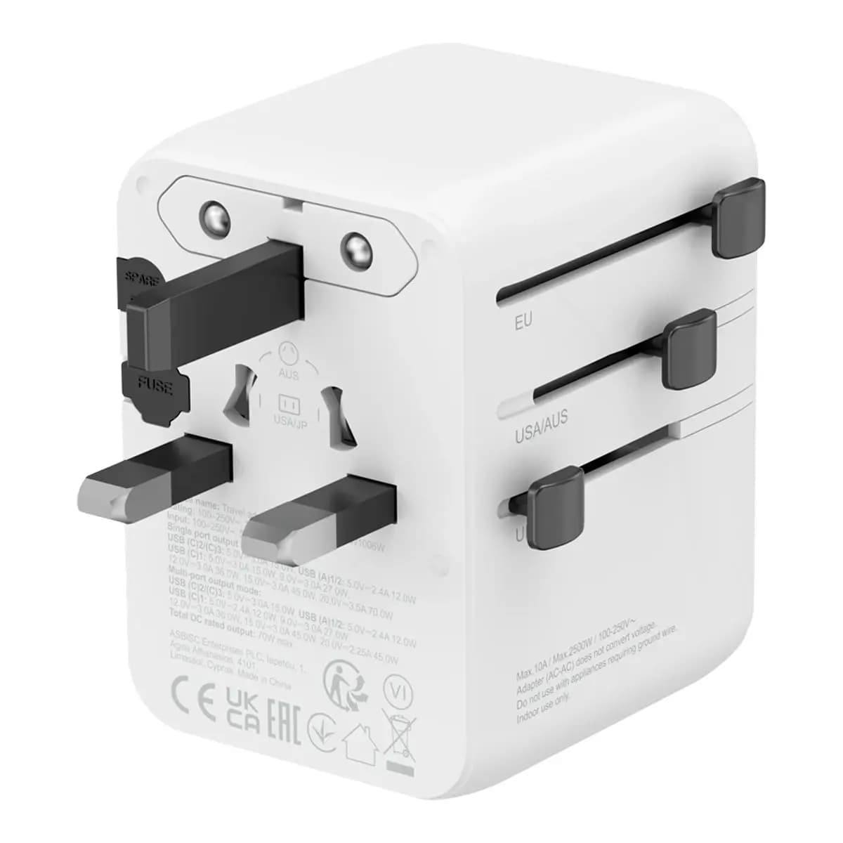 CANYON Adapter OnTour 70W CNS-TA70W1006W Univerzalni Punjač za Sve Utičnice
