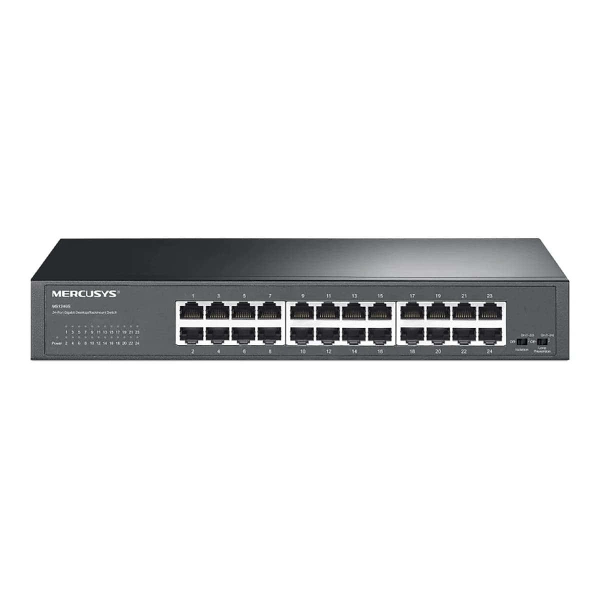 MERCUSYS Switch 24-Port Gigabit MS124GS, Unmanaged, Isolation Mode, Loop Prevention, Rackmount