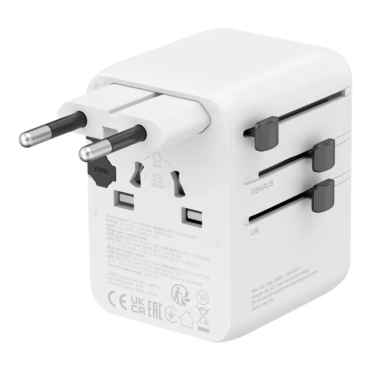 CANYON Adapter OnTour 70W CNS-TA70W1006W Univerzalni Punjač za Sve Utičnice
