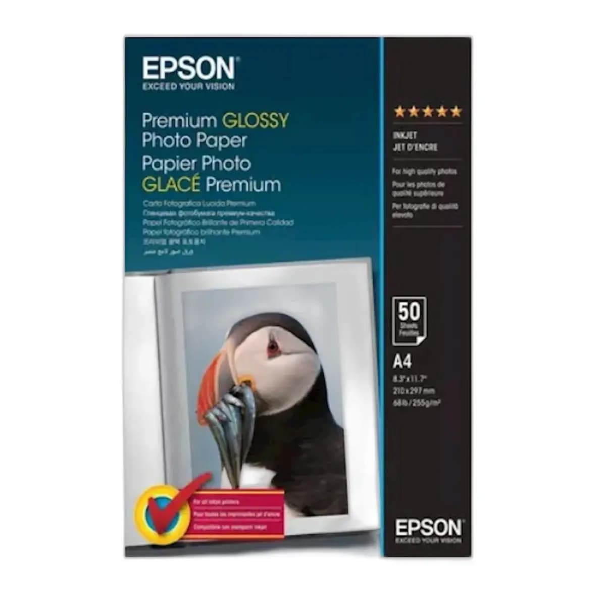 Epson Premium Sjajni Foto Papir - A4, 50 Listova, Živopisne Boje