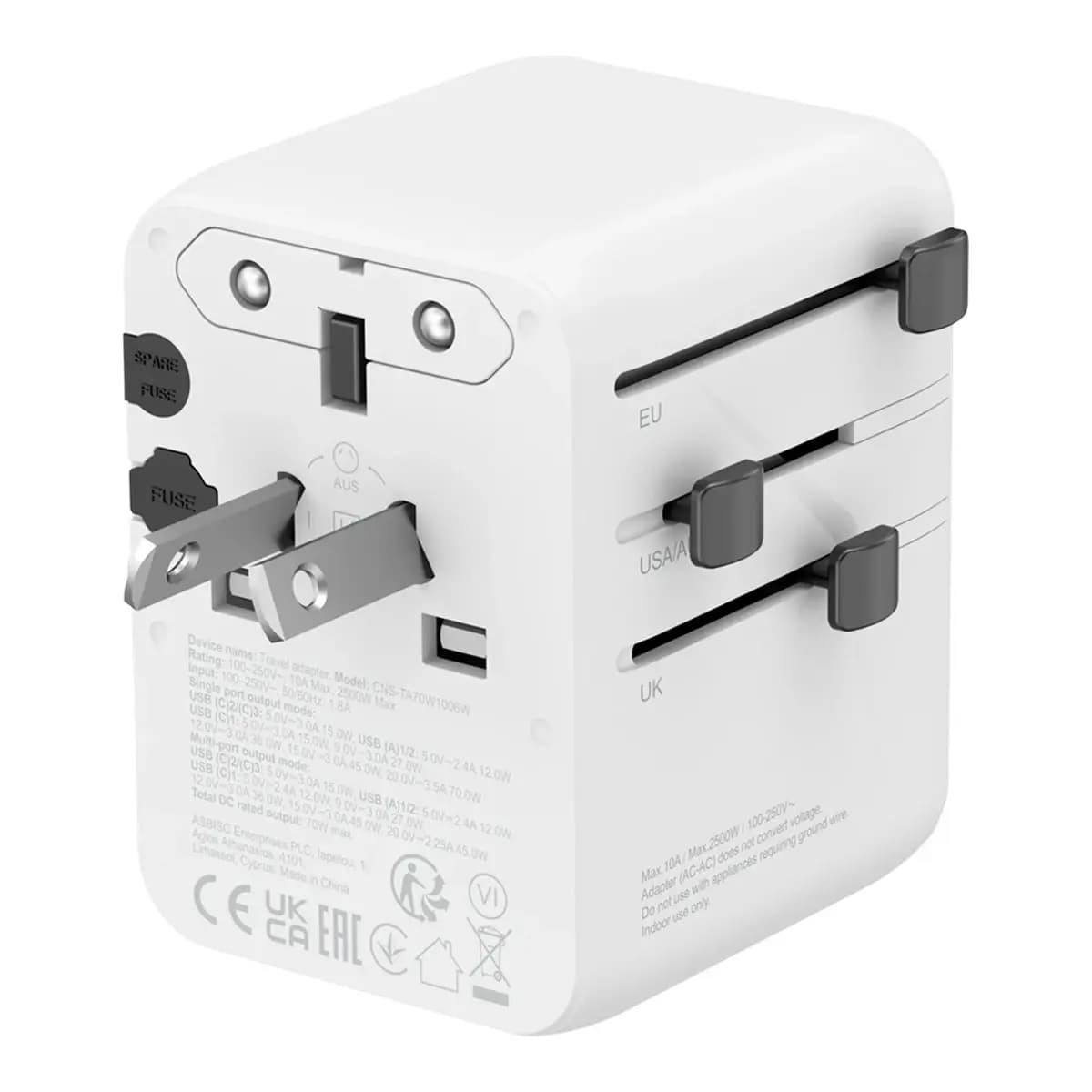 CANYON Adapter OnTour 70W CNS-TA70W1006W Univerzalni Punjač za Sve Utičnice